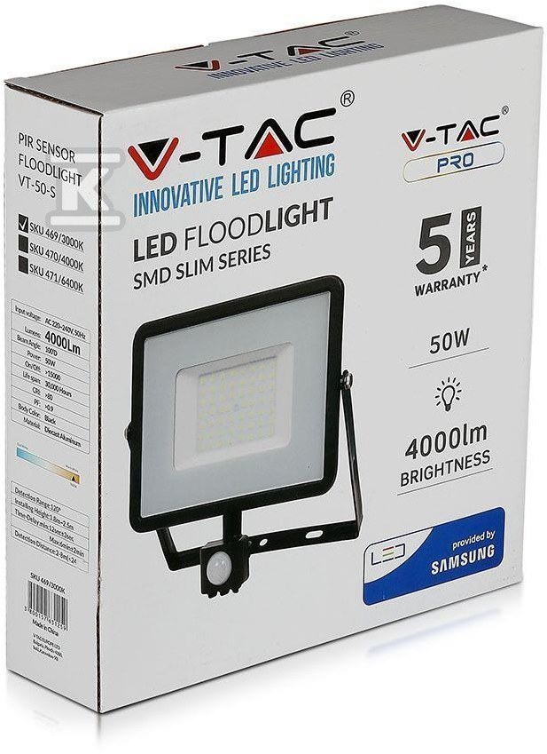 Projektor LED V-TAC 50W SAMSUNG CHIP - 470